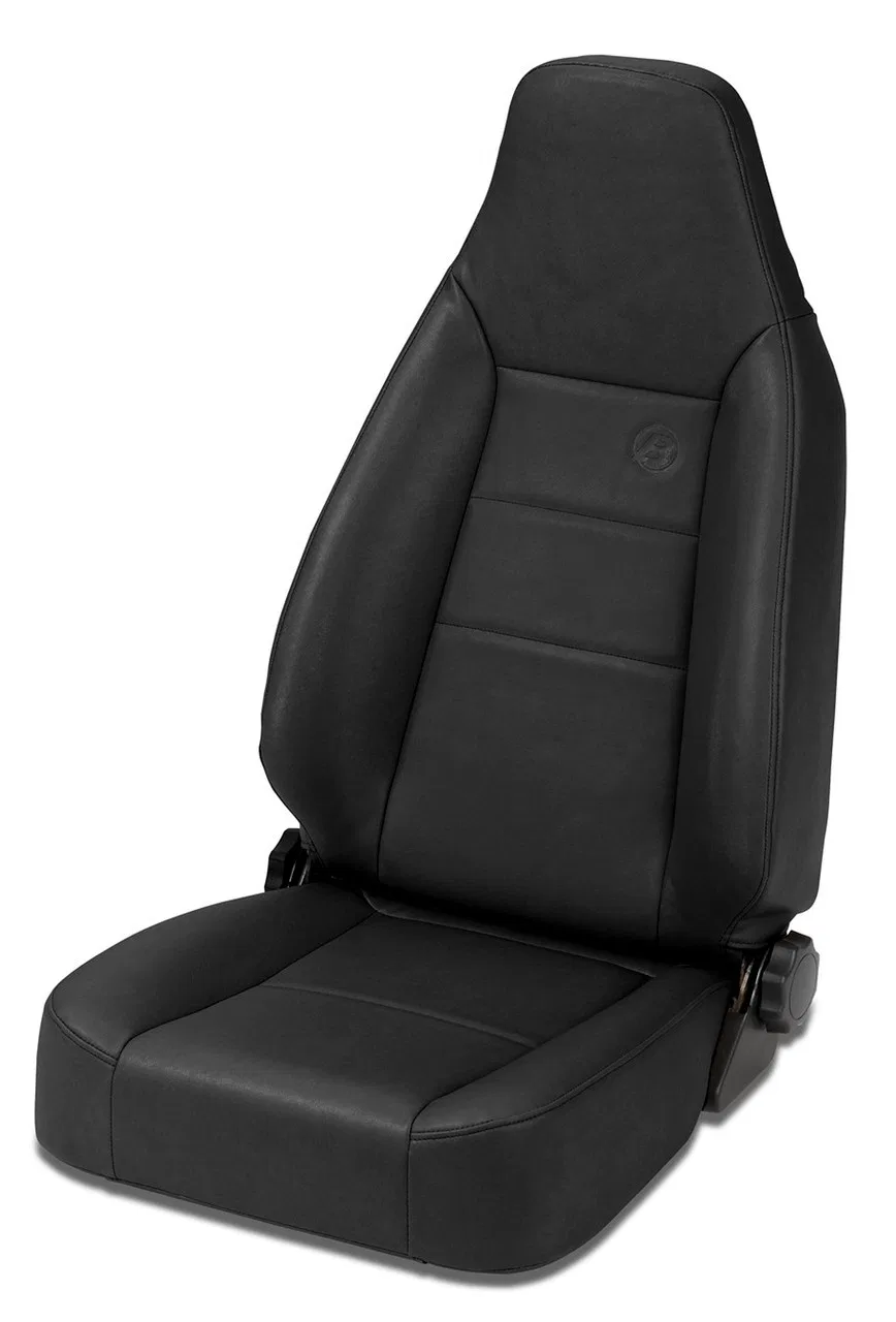 39434-15 – BESTOP Seat, Front Reclining High back Bucket Black Denim Vinyl Molded Headrest Requires Seat Adapter Brac...